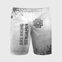 Шорты спортивные мужские Breaking Benjamin - white gradient вертикально, цвет: 3D-принт