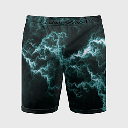 Шорты спортивные мужские Lightning light blue line, цвет: 3D-принт