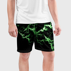 Шорты спортивные мужские Lightning green glow, цвет: 3D-принт — фото 2