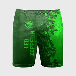 Шорты спортивные мужские Led Zeppelin - green gradient по-вертикали, цвет: 3D-принт