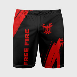 Шорты спортивные мужские Free Fire - red gradient вертикально, цвет: 3D-принт