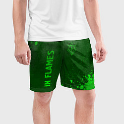 Шорты спортивные мужские In Flames - green gradient вертикально, цвет: 3D-принт — фото 2