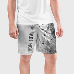 Шорты спортивные мужские Bon Jovi - white gradient по-вертикали, цвет: 3D-принт — фото 2