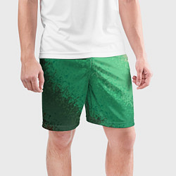 Шорты спортивные мужские Градиент текстурный зелёный, цвет: 3D-принт — фото 2