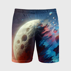 Шорты спортивные мужские Разрыв космического тела - нейроарт, цвет: 3D-принт