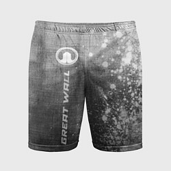 Шорты спортивные мужские Great Wall - grey gradient по-вертикали, цвет: 3D-принт