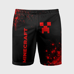Шорты спортивные мужские Minecraft - red gradient вертикально, цвет: 3D-принт