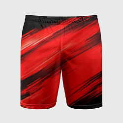 Шорты спортивные мужские Красные мазги краски на черном, цвет: 3D-принт