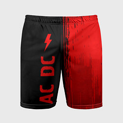 Шорты спортивные мужские AC DC - red gradient по-вертикали, цвет: 3D-принт