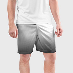 Шорты спортивные мужские Из белого в чёрный градиент с точками, цвет: 3D-принт — фото 2