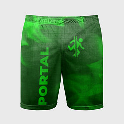Шорты спортивные мужские Portal - green gradient вертикально, цвет: 3D-принт