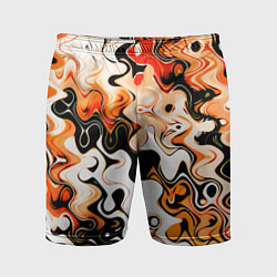 Мужские спортивные шорты Абстракция разлитые краски оранжевый