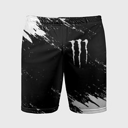 Мужские спортивные шорты Monster energy краски штрихи белые