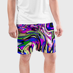 Шорты спортивные мужские Абстракция пластика синий, цвет: 3D-принт — фото 2