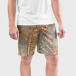 Шорты спортивные мужские Стимпанк механический киберхамелеон, цвет: 3D-принт — фото 2