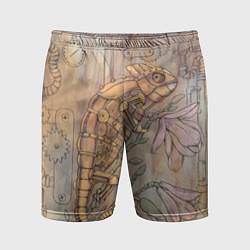Шорты спортивные мужские Стимпанк механический киберхамелеон, цвет: 3D-принт