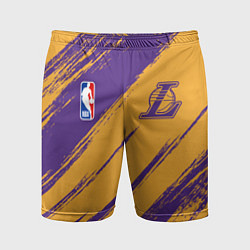 Шорты спортивные мужские Лейкерс - брызги красок, цвет: 3D-принт