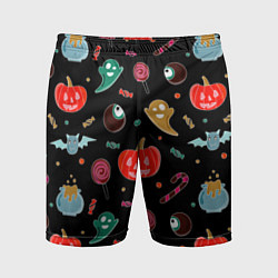 Шорты спортивные мужские Halloween red pumpkin, цвет: 3D-принт