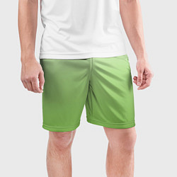 Шорты спортивные мужские Градиент нежно-зеленый, цвет: 3D-принт — фото 2
