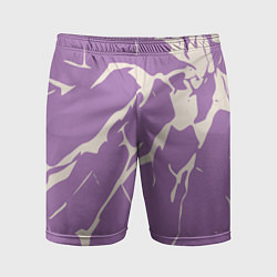 Шорты спортивные мужские Разломы на лиловом, цвет: 3D-принт