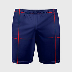 Шорты спортивные мужские Color blue red stripes, цвет: 3D-принт