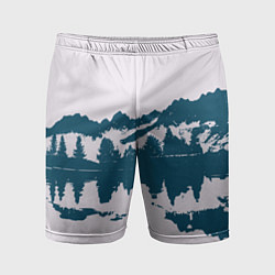 Шорты спортивные мужские Лес и озеро, цвет: 3D-принт
