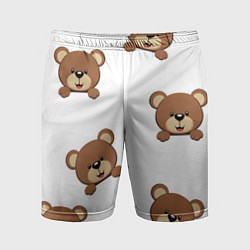 Шорты спортивные мужские Мордашка мишки, цвет: 3D-принт
