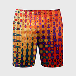 Мужские спортивные шорты Красно-жёлтый абстракция