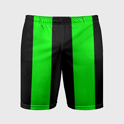 Шорты спортивные мужские Color black green, цвет: 3D-принт