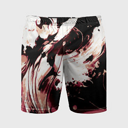 Мужские спортивные шорты Чёрно-красный абстракция волна
