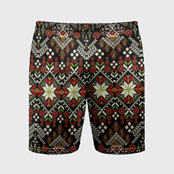 Мужские спортивные шорты Традиционные росписные орнаментные узоры в славянс