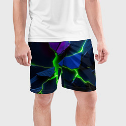 Шорты спортивные мужские Neon tile, цвет: 3D-принт — фото 2