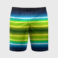 Шорты спортивные мужские Neon multicolored lines, цвет: 3D-принт