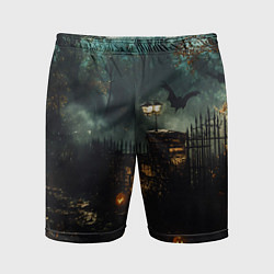 Шорты спортивные мужские Ночь тыкв и теней, цвет: 3D-принт
