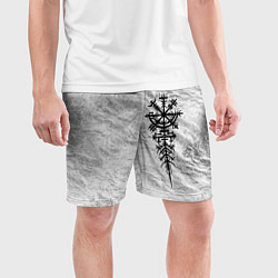 Шорты спортивные мужские Вегвизир - компас рун в виде става, цвет: 3D-принт — фото 2