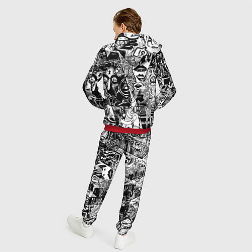 Мужской костюм Стикербомбинг / 3D-Красный – фото 4