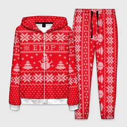 Костюм мужской Новогодний Егор ugly sweater со снеговиками, цвет: 3D-белый