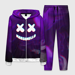 Костюм мужской Marshmello: Violet Glitch, цвет: 3D-белый