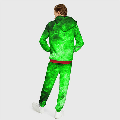 Мужской костюм ОГОНЬ GREEN NEON / 3D-Красный – фото 4