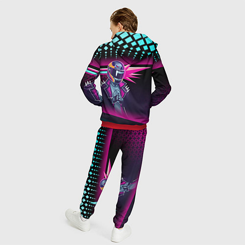 Мужской костюм НЕОНОВЫЙ ГОНЩИК / 3D-Красный – фото 4