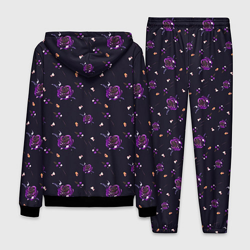 Мужской костюм Фиолетовые розы на темном фоне / 3D-Черный – фото 2