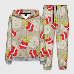 Костюм мужской Фастфуд - Картошка фри, цвет: 3D-меланж