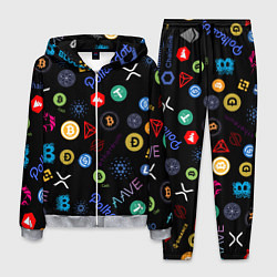 Костюм мужской BITCOIN PATTERN БИТКОИН Z, цвет: 3D-меланж