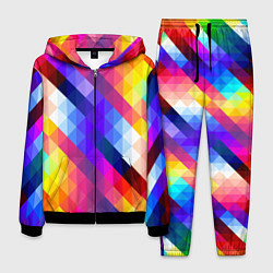 Костюм мужской Пиксельная радуга, цвет: 3D-черный