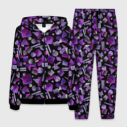 Костюм мужской Геометрический фиолетовый, цвет: 3D-черный