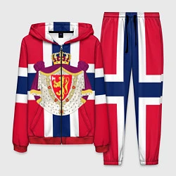 Костюм мужской Норвегия Флаг и герб Норвегии, цвет: 3D-красный