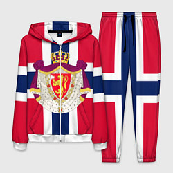 Костюм мужской Норвегия Флаг и герб Норвегии, цвет: 3D-белый