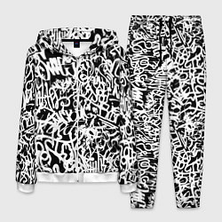 Костюм мужской Graffiti white on black, цвет: 3D-белый