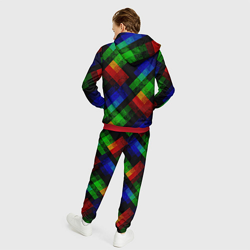Мужской костюм Разноцветный мраморный узор / 3D-Красный – фото 4