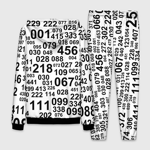 Мужской костюм Игра в кальмара: номера игроков / 3D-Черный – фото 2